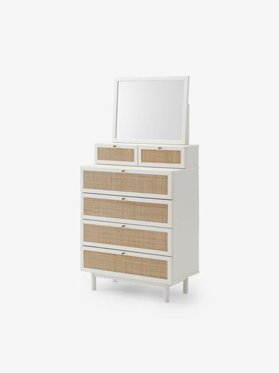 Bedroom MADE.COM | Pavia Natural Rattan Vanity Chest Of Drawers