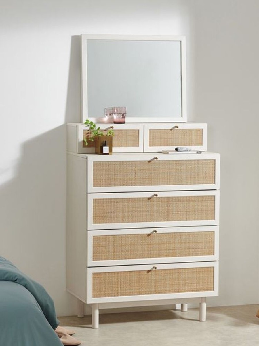 Bedroom MADE.COM | Pavia Natural Rattan Vanity Chest Of Drawers