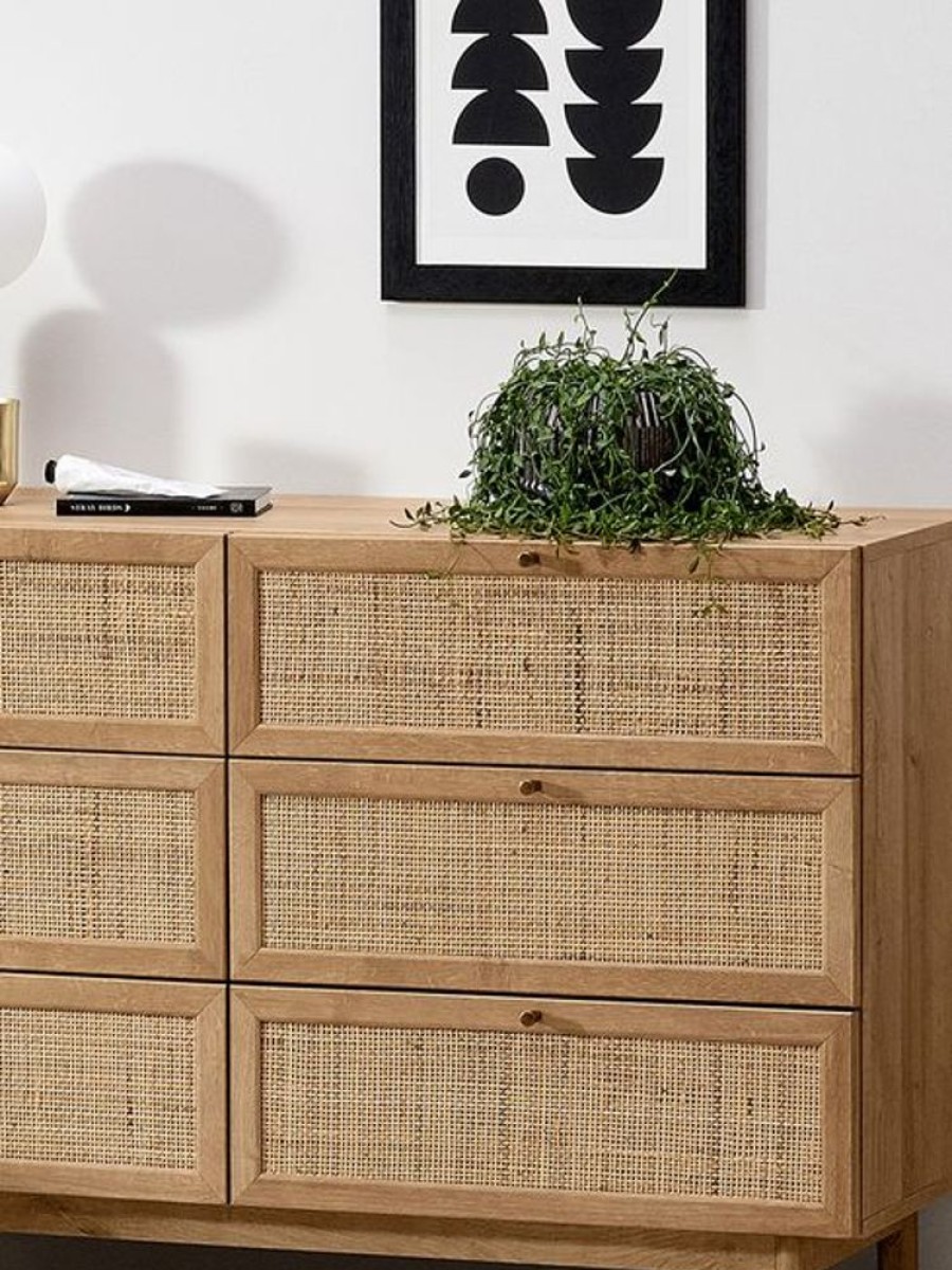 Bedroom MADE.COM | Pavia Natural Rattan Wide Chest Of Drawers