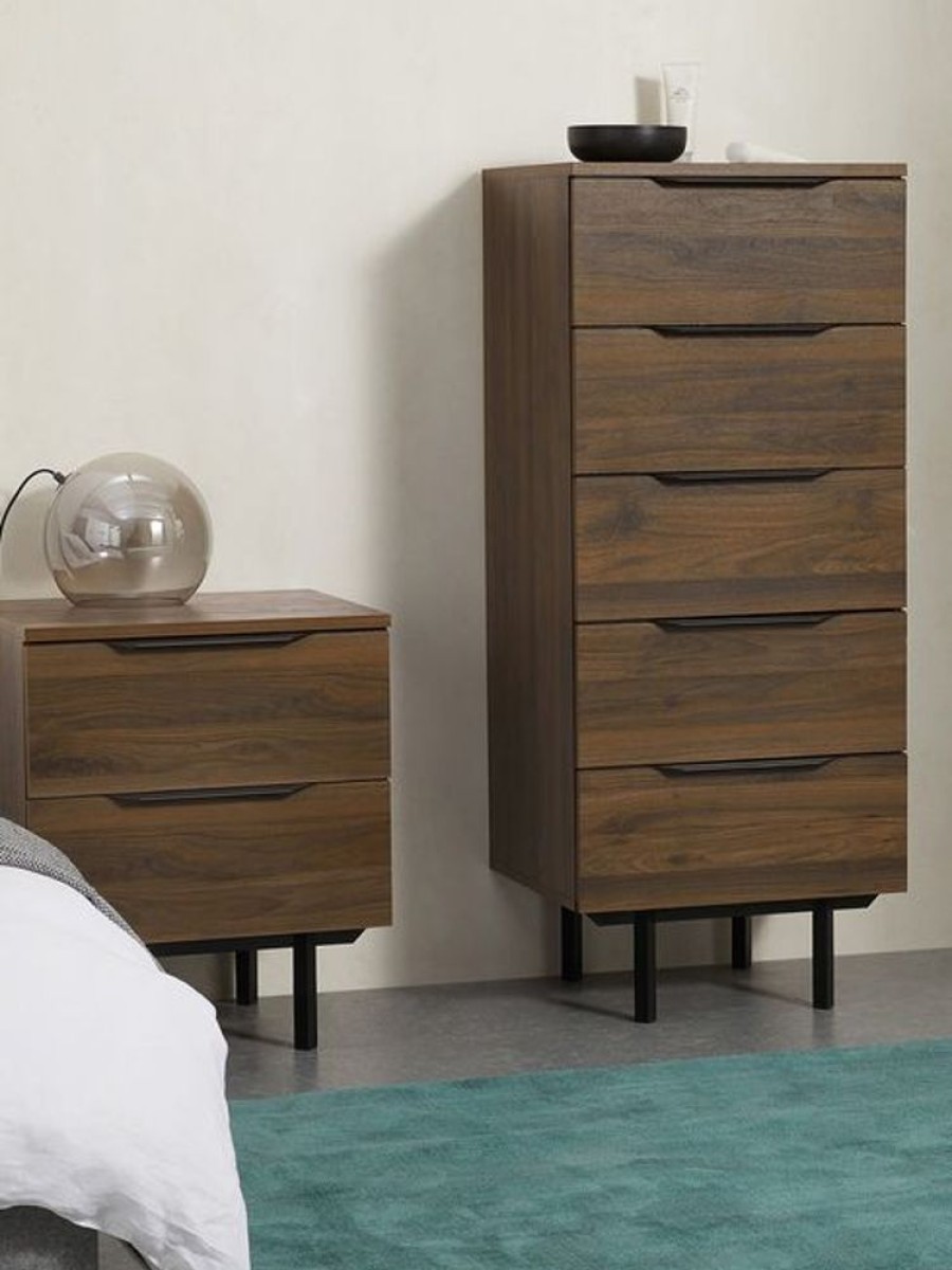 Bedroom MADE.COM | Damien Walnut Effect Chest Of Drawers